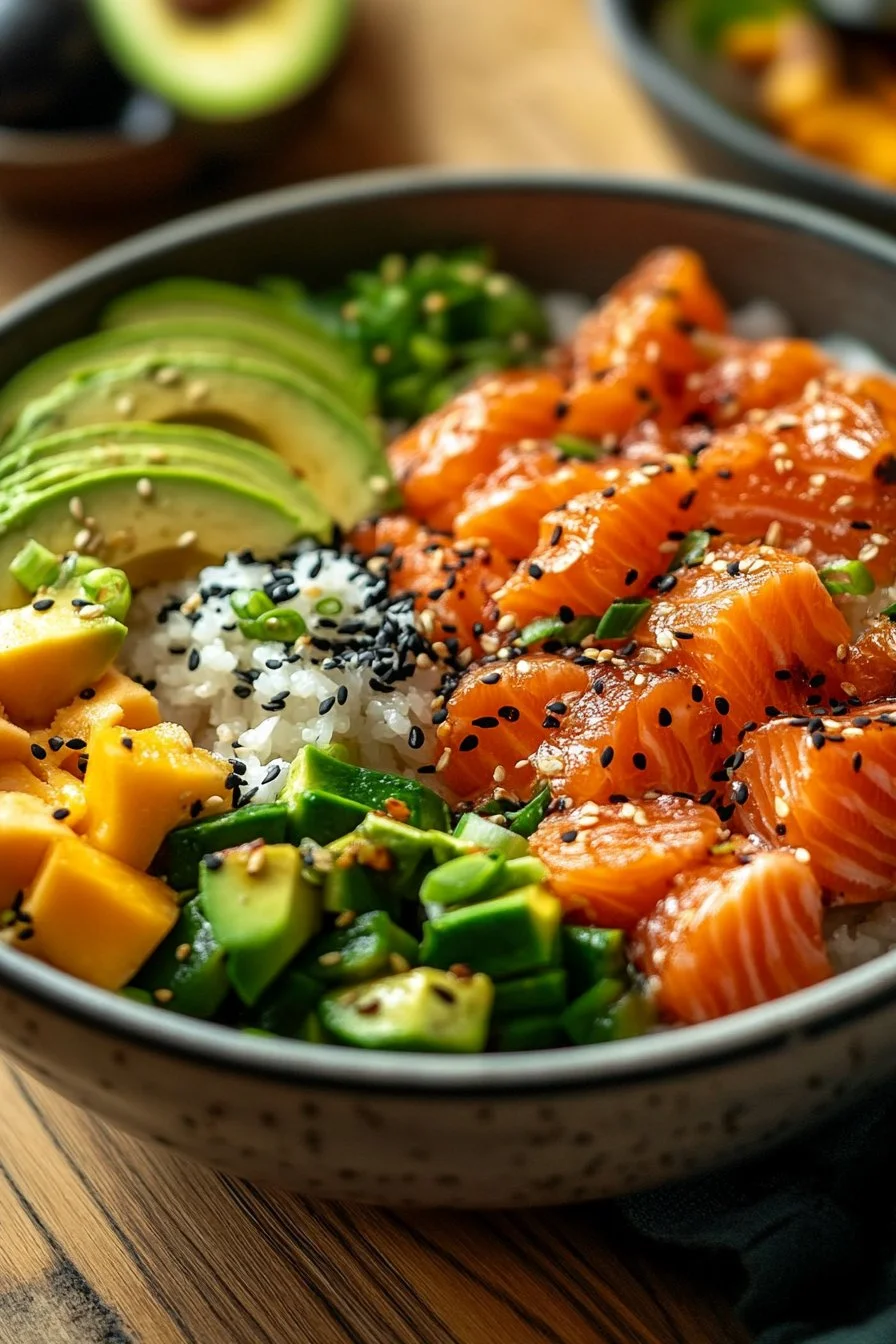 Salmon and Avocado Poke Bowl