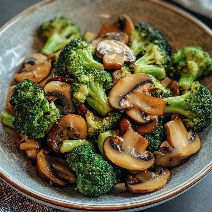 Salteado de brócoli y champiñones