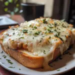 Sándwich de Pan de Ajo con Pollo y Queso