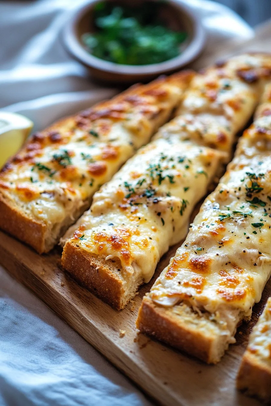 Sándwich de Pan de Ajo con Pollo y Queso