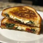 Sándwich de Queso a la Parrilla con Tomate Seco al Sol, Espinacas y Ricotta