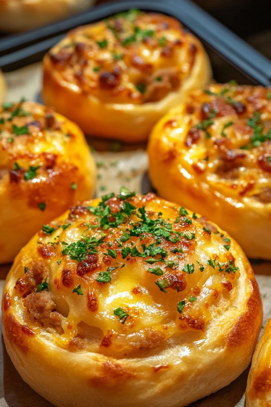 Savory Flower Buns with Cheese and Sausage