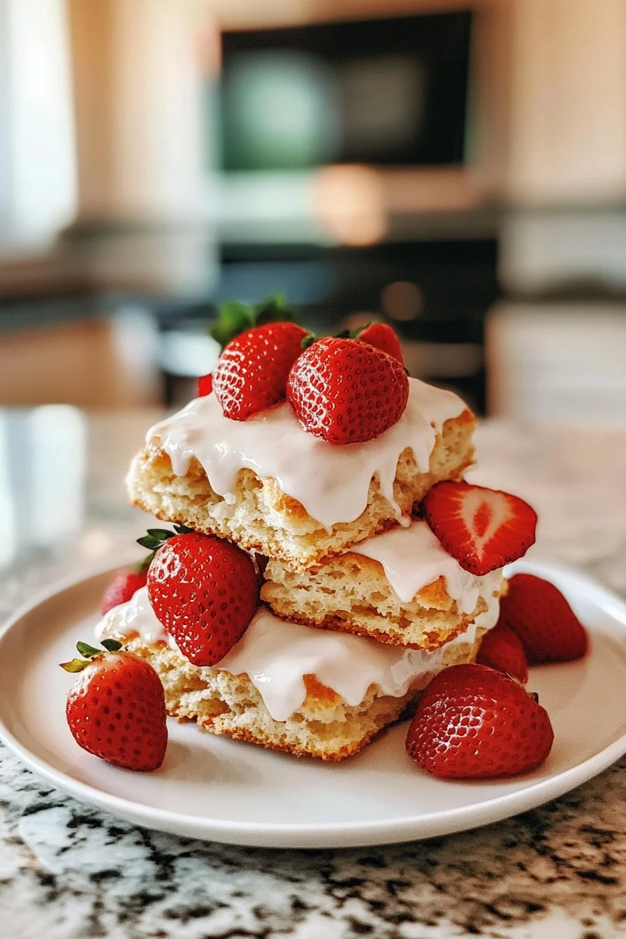 Scones de Fresa Fresca con Glaseado