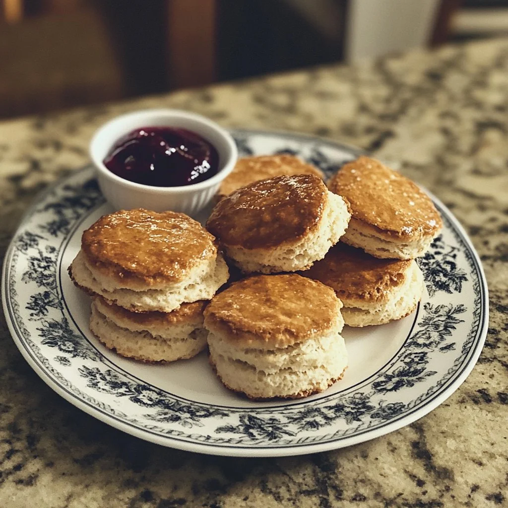 Deliciosos scones ingleses recién horneados con mermelada y crema