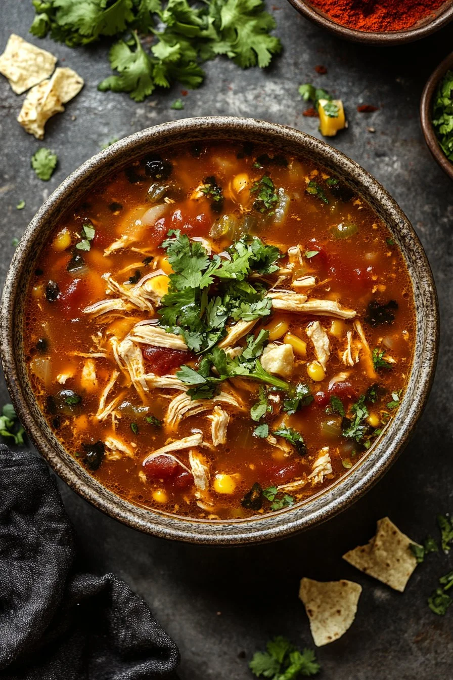 Sopa Clásica de Tortilla de Pollo