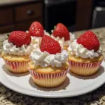 Tazas Rápidas de Pastel de Fresa
