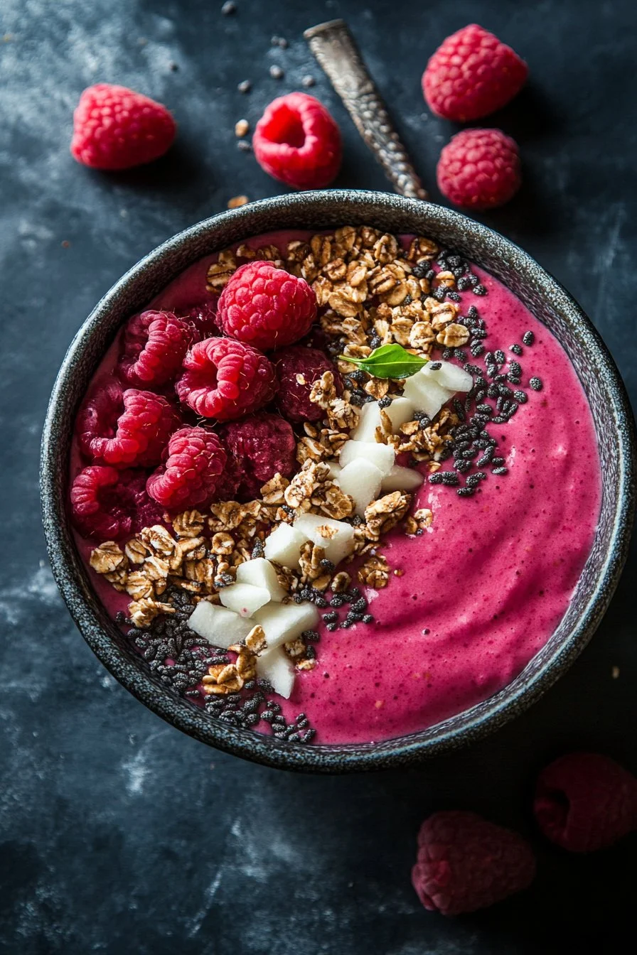 Thick Raspberry Smoothie Bowl