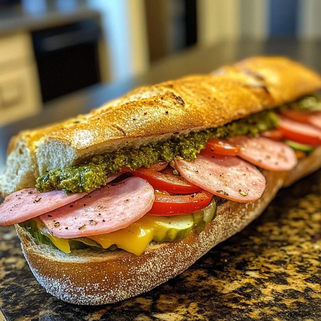 Delicious TikTok-style Italian grinder sandwich loaded with fresh ingredients