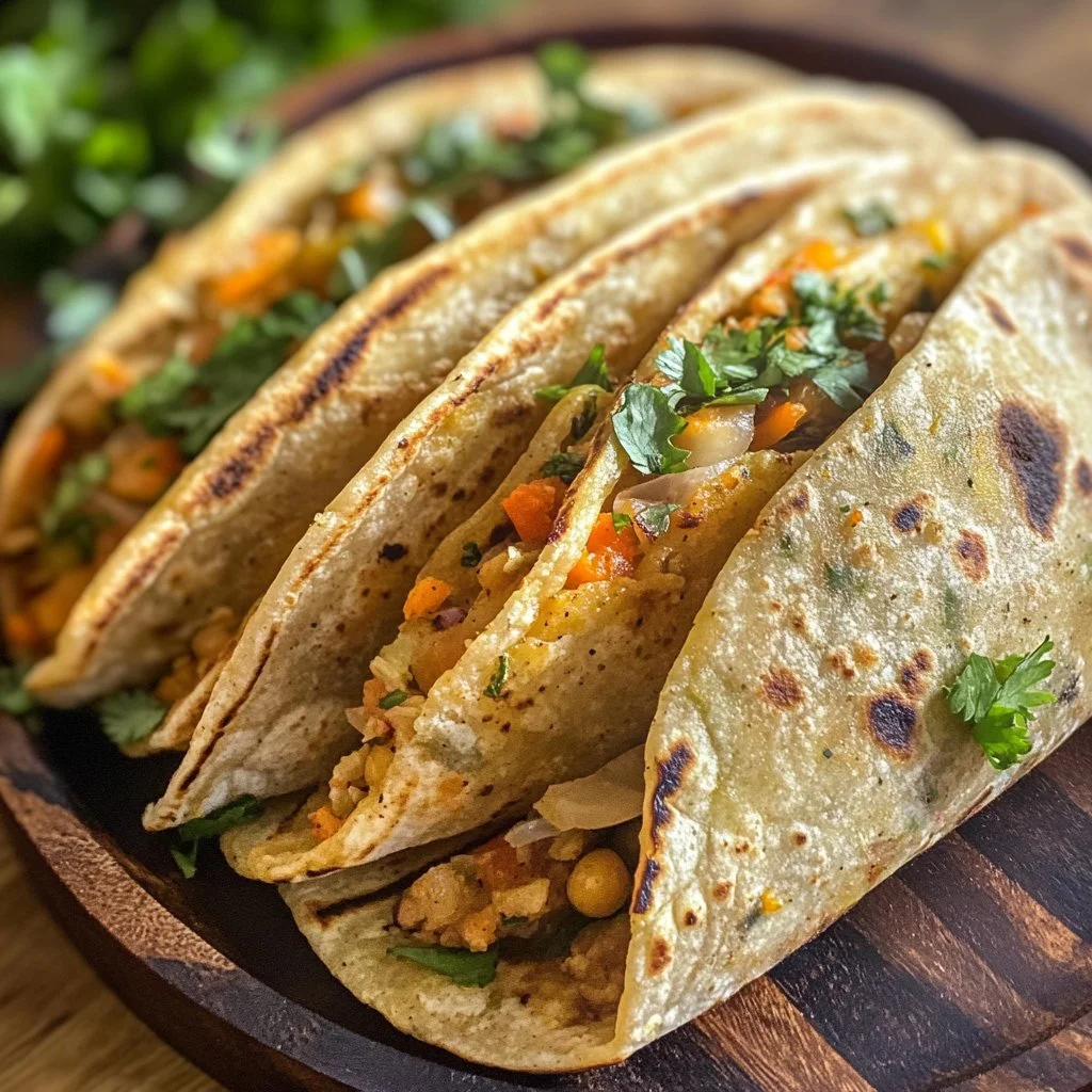 Tortillas de garbanzo y verduras saludables y sabrosas