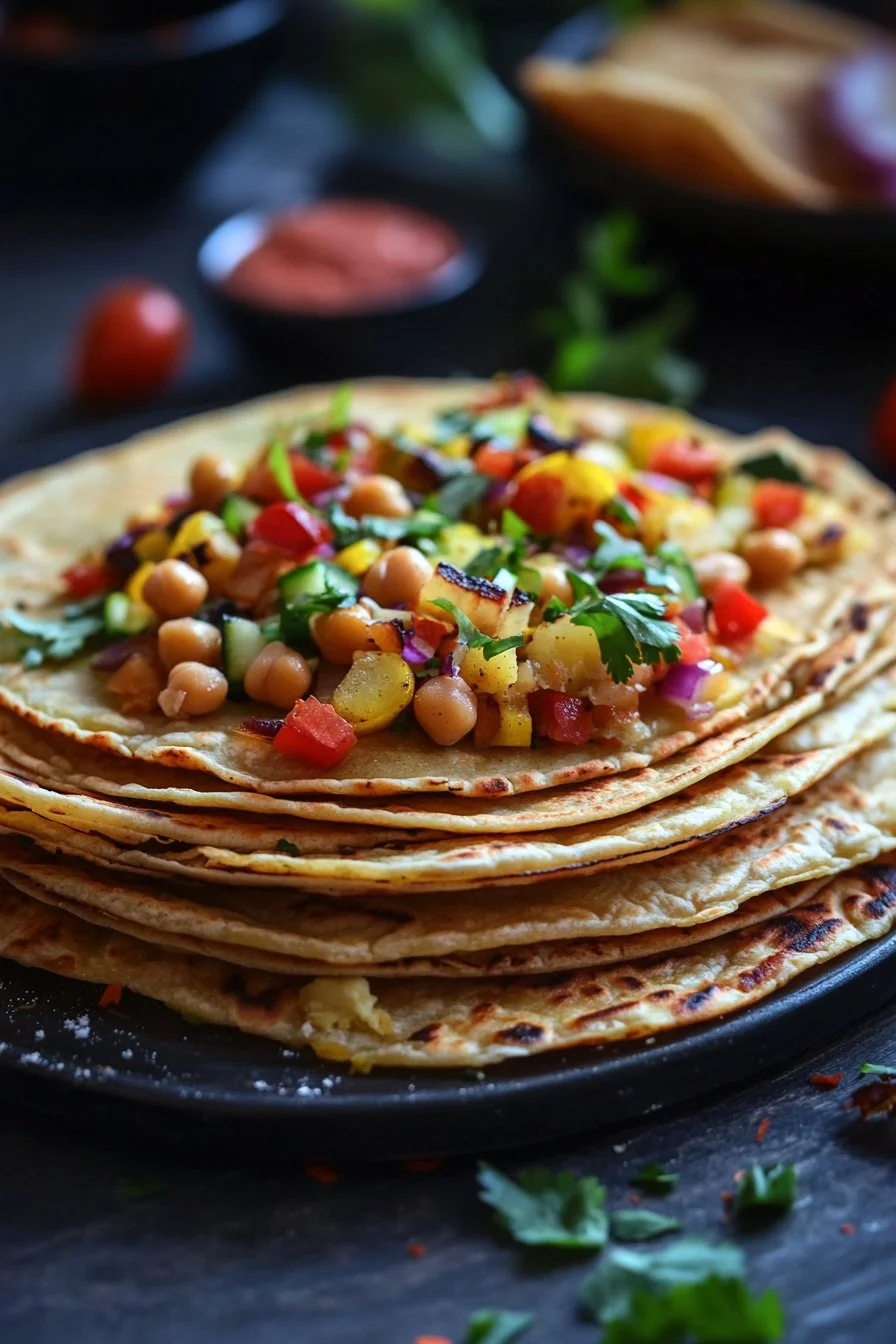 Tortillas de Garbanzo y Verduras