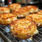 Tortitas de papa con queso y jamón