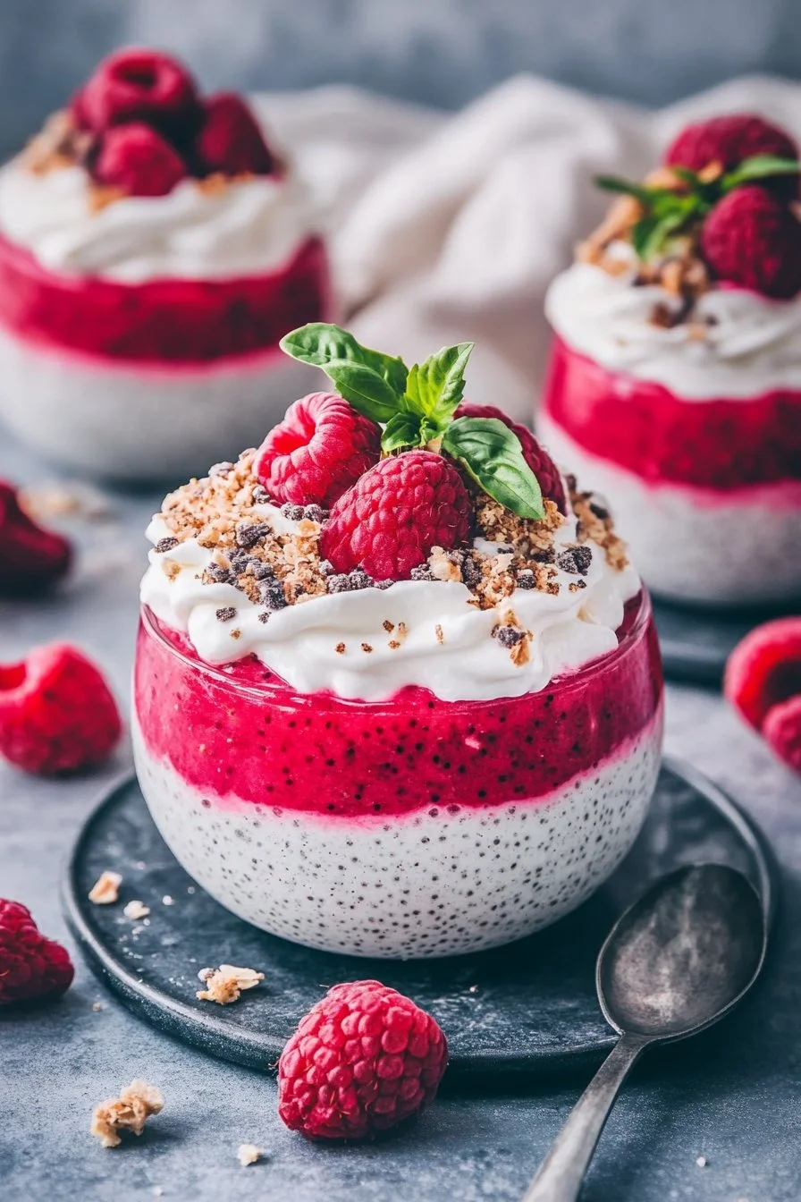Vanilla Raspberry Chia Pudding