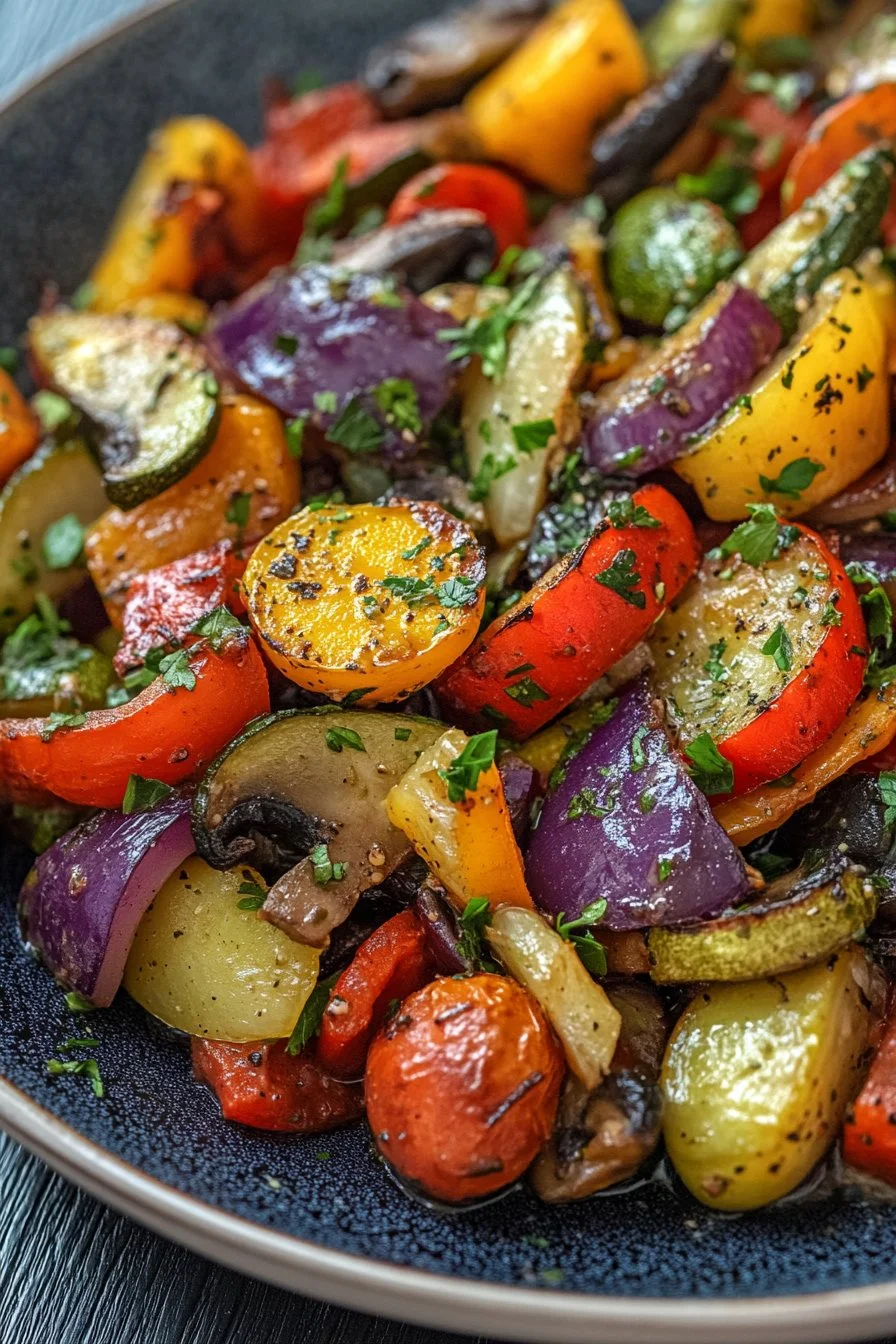 Verduras Salteadas Sabrosas del Mediterráneo