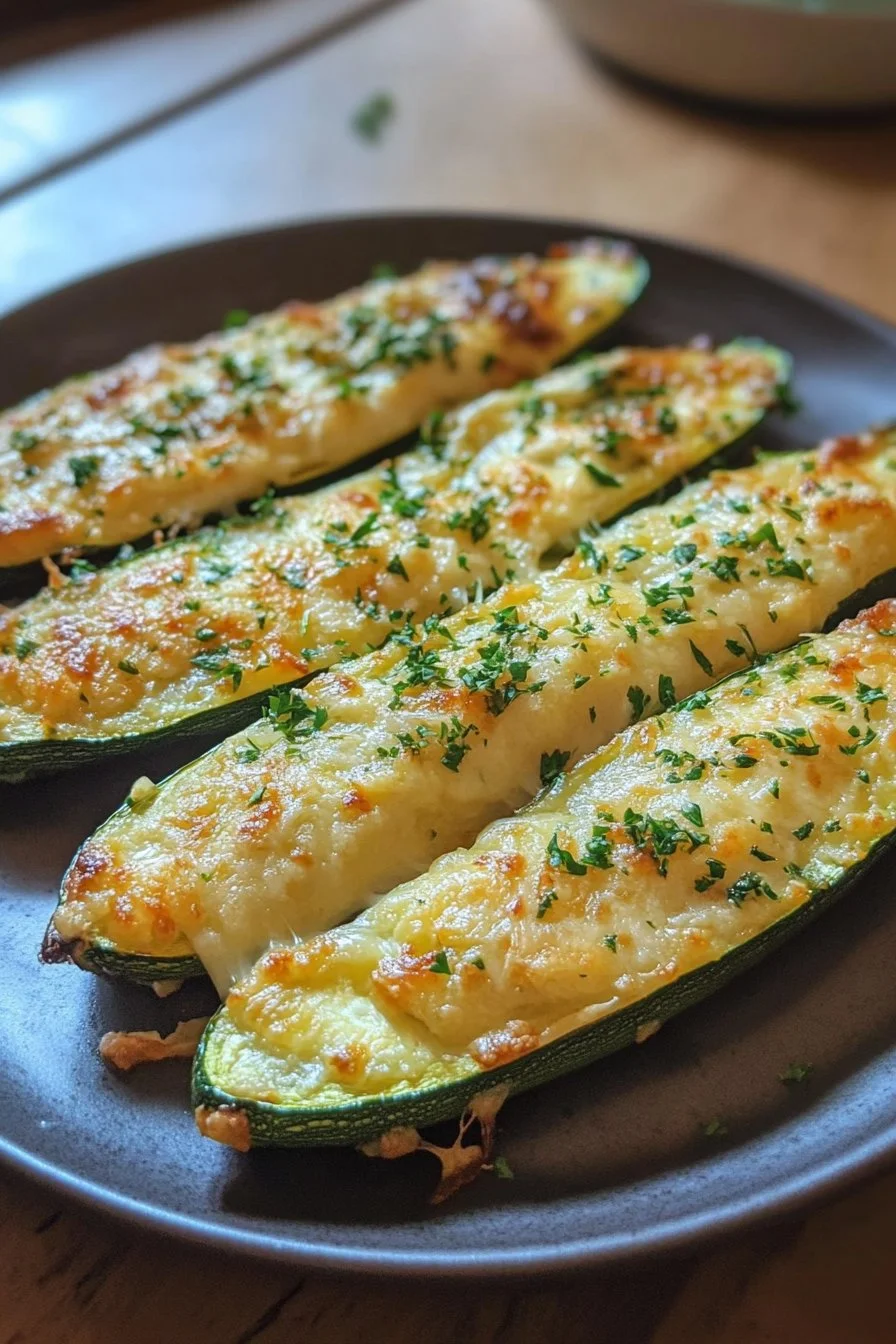 Zucchini Steaks with Garlic and Cheese
