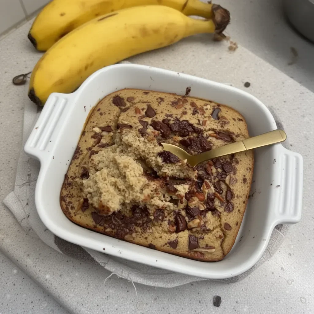 Receta de Avena Horneada Estilo Pan de Plátano en un plato
