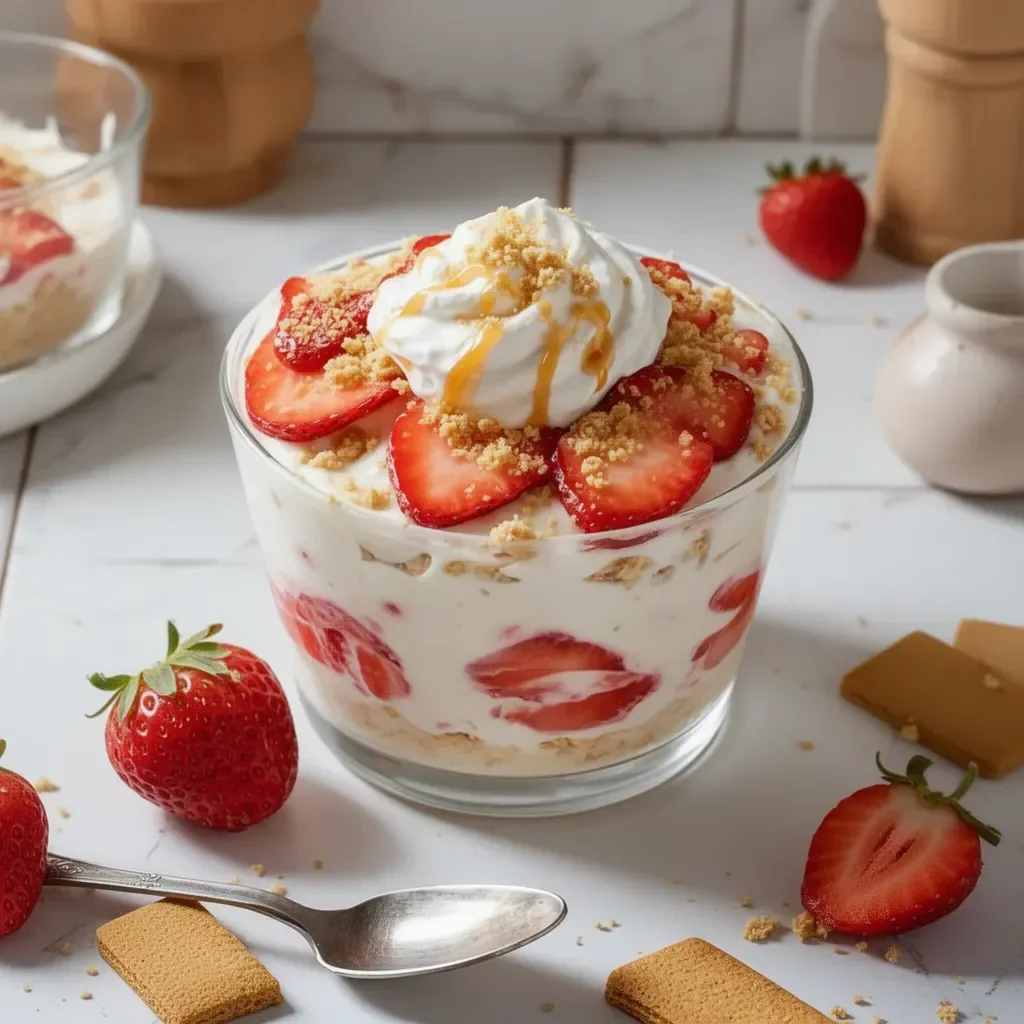 Avena nocturna cremosa de cheesecake de fresa, receta deliciosa y saludable