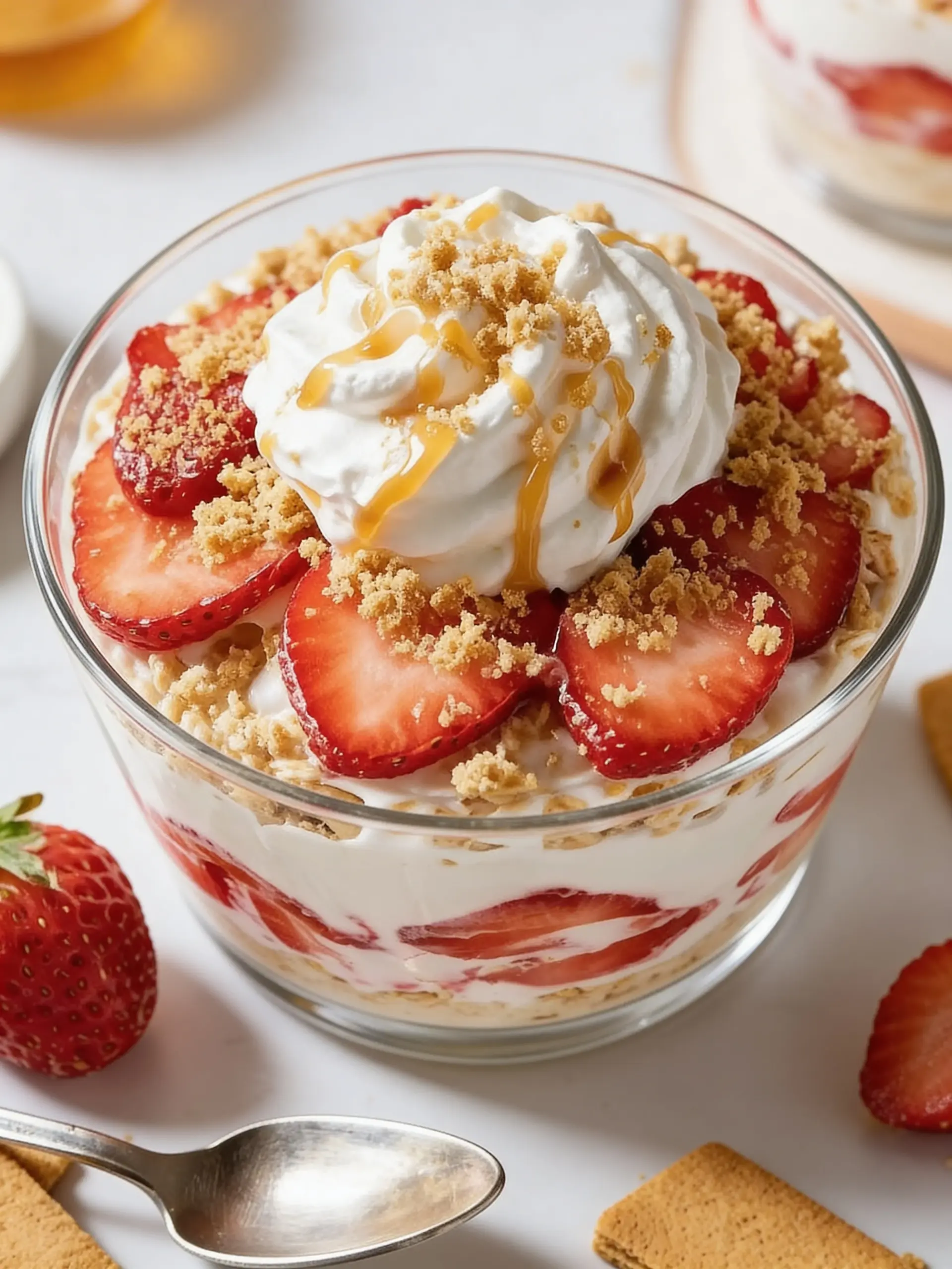 Avena Nocturna Cremosa de Cheesecake de Fresa - loudasrecipes
