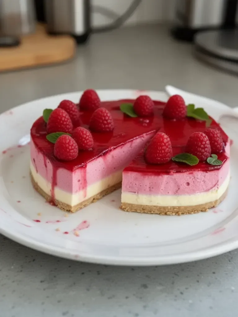 Bavarois de frambuesas y chocolate blanco