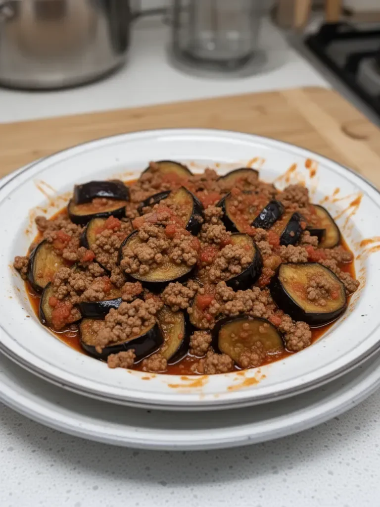 Berenjena con carne molida