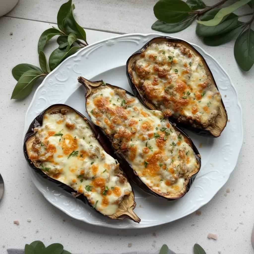 Berenjenas rellenas de verduras y carne, un plato delicioso y nutritivo