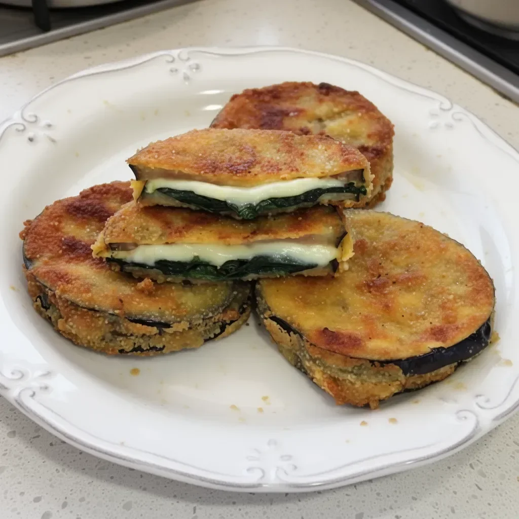 Plato de berenjenas rellenas de jamón y queso, delicioso y fácil de preparar.