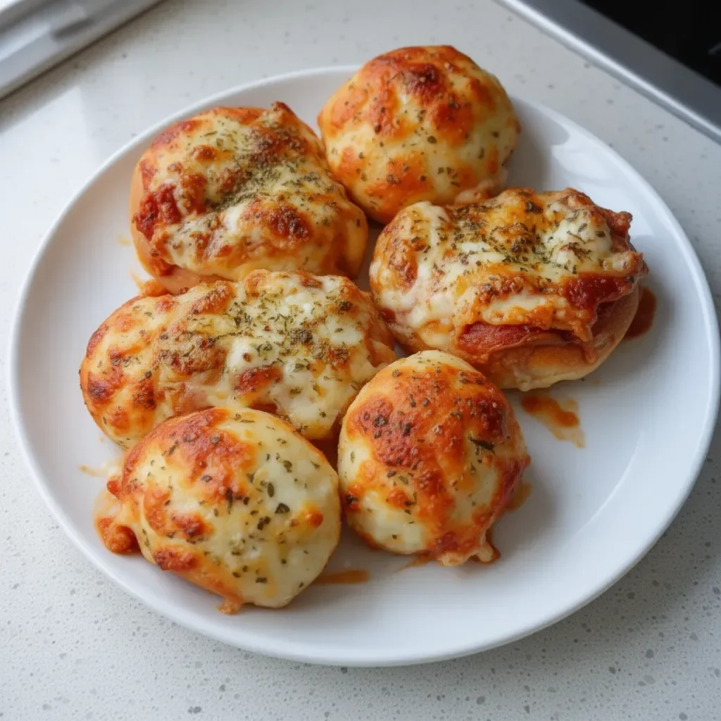 Bocaditos de pizza de requesón listos para servir