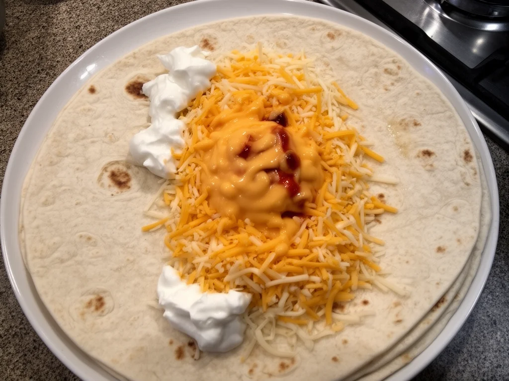 Burrito de queso a la parrilla con tortillas doradas y quesos fundidos
