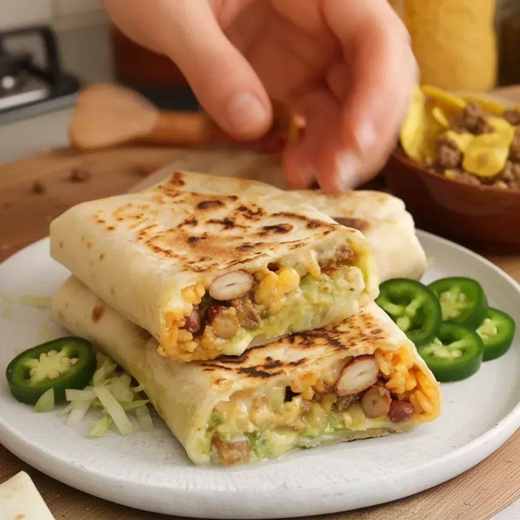 Burritos de carne frescos y sabrosos servidos en un plato.