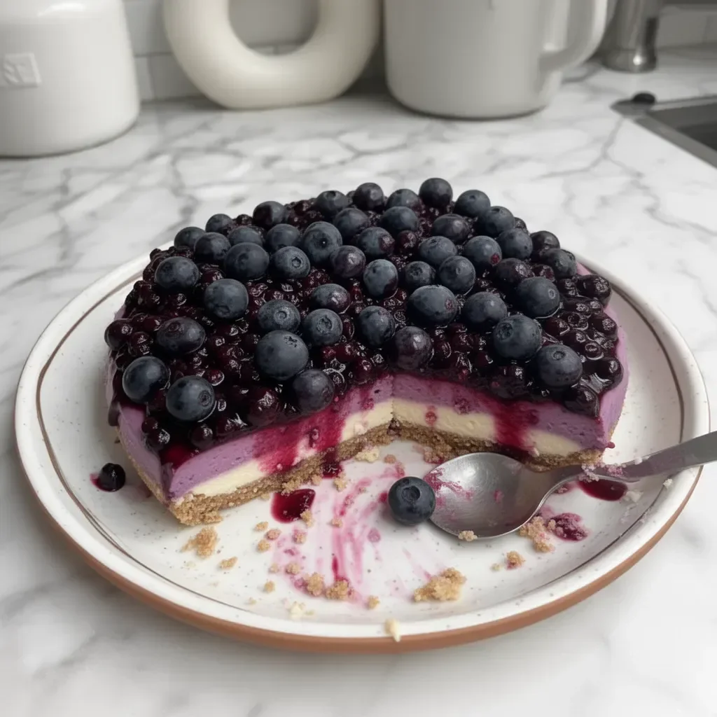 Cheesecake de arándano sin hornear
