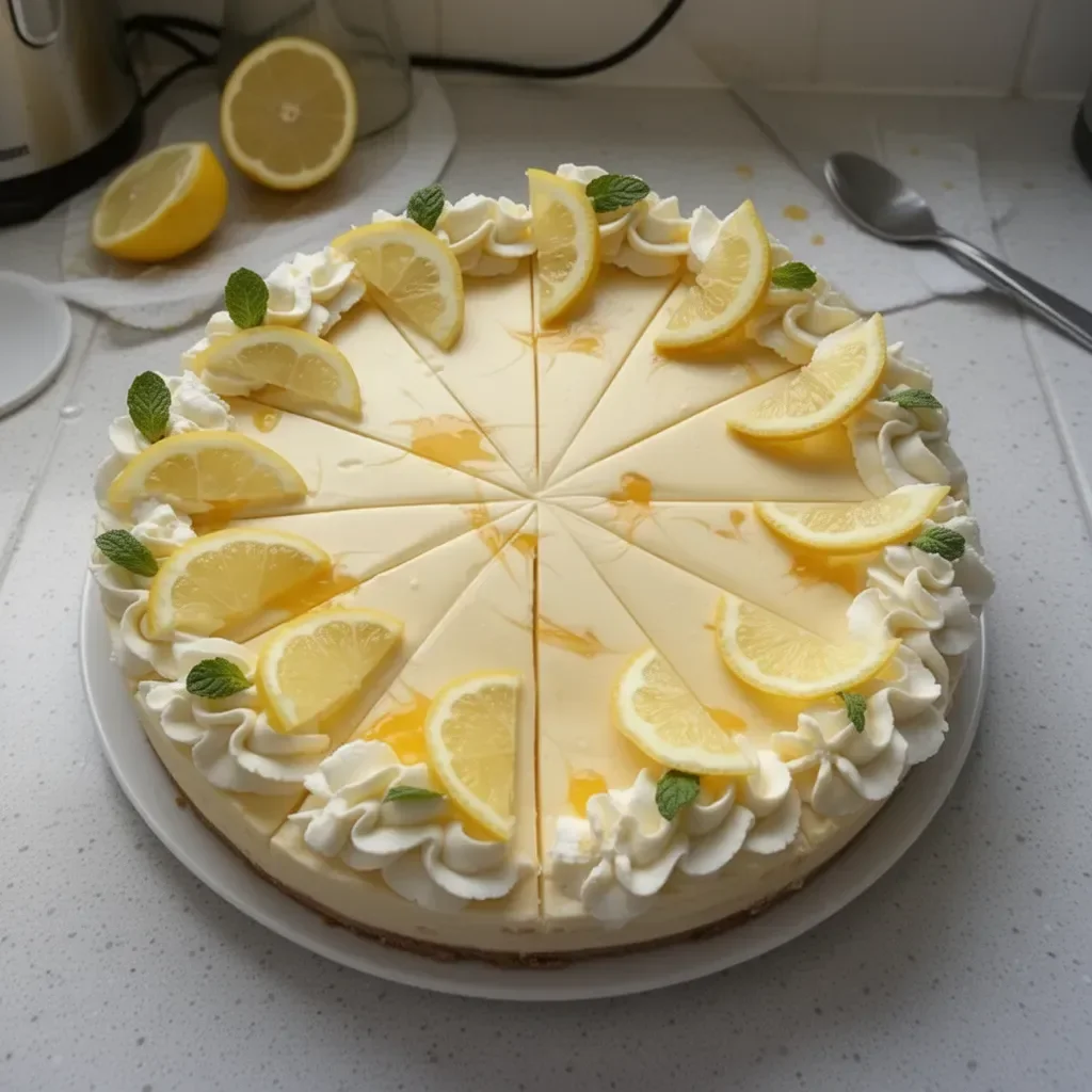 Cheesecake de Limón cremoso y fresco, ideal para postres y celebraciones.