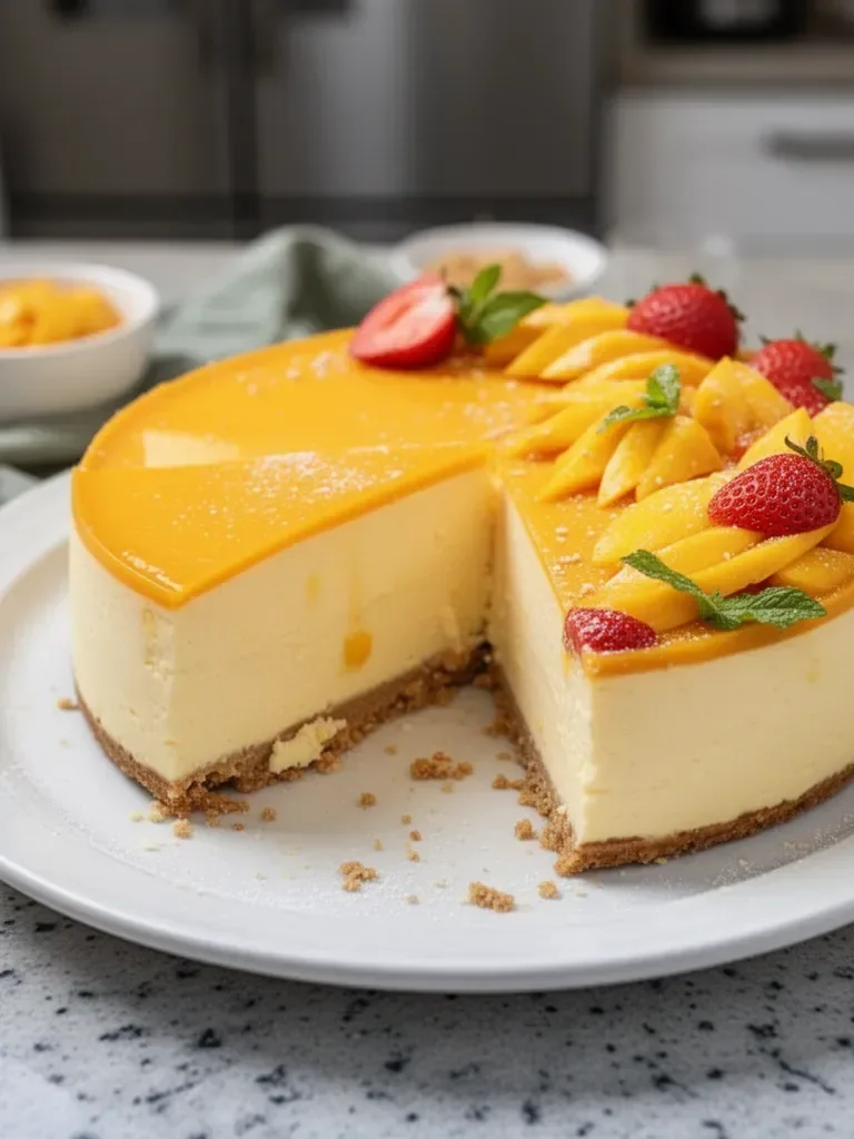 Cheesecake de Mango sin Hornear