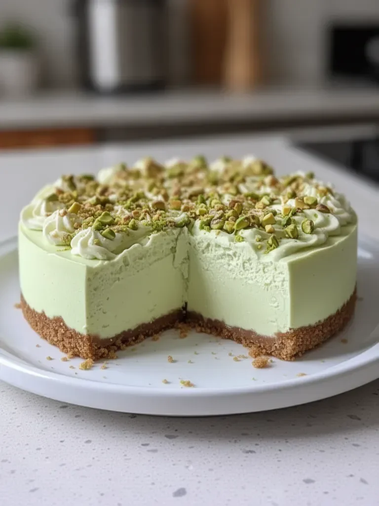 Cheesecake de Pistacho Sin Hornear