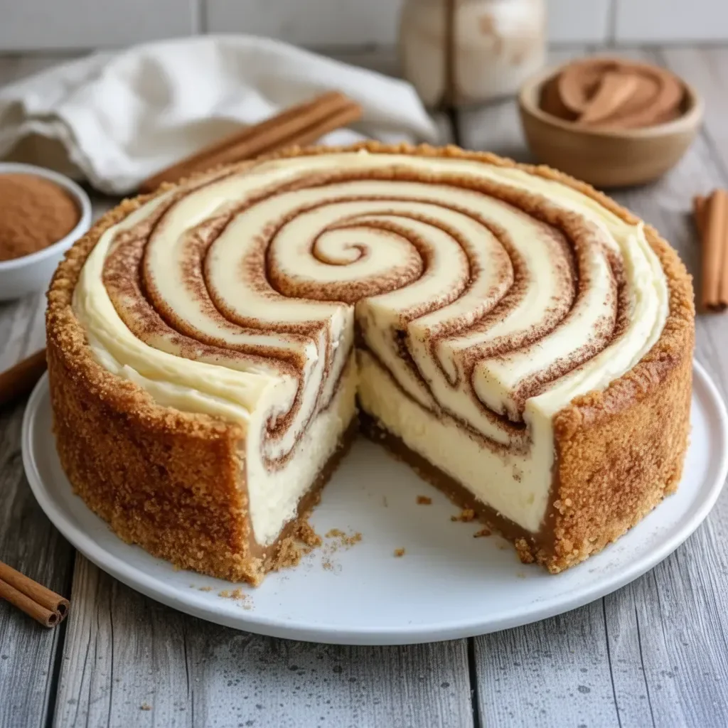 Cheesecake de rollos de canela con canela y crema suave