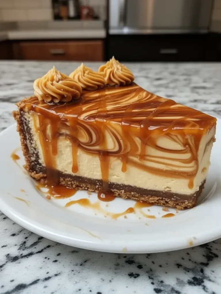 Receta de Cheesecake Irresistible de Caramelo Swirl