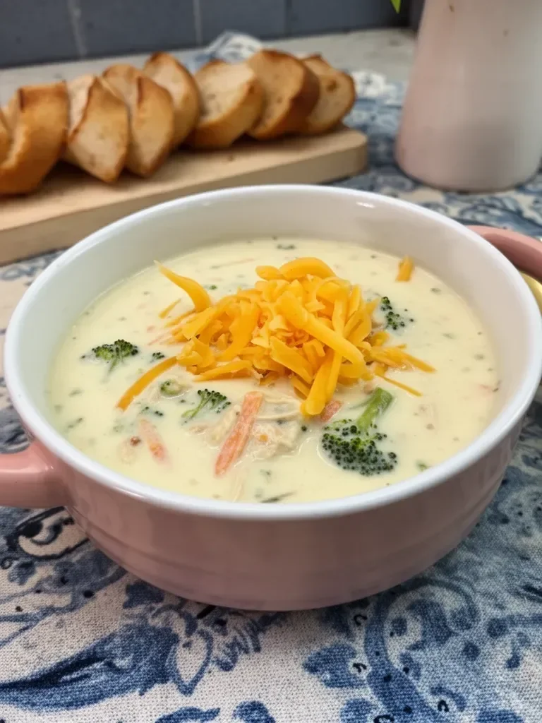 Receta de crema de pollo con brócoli y queso