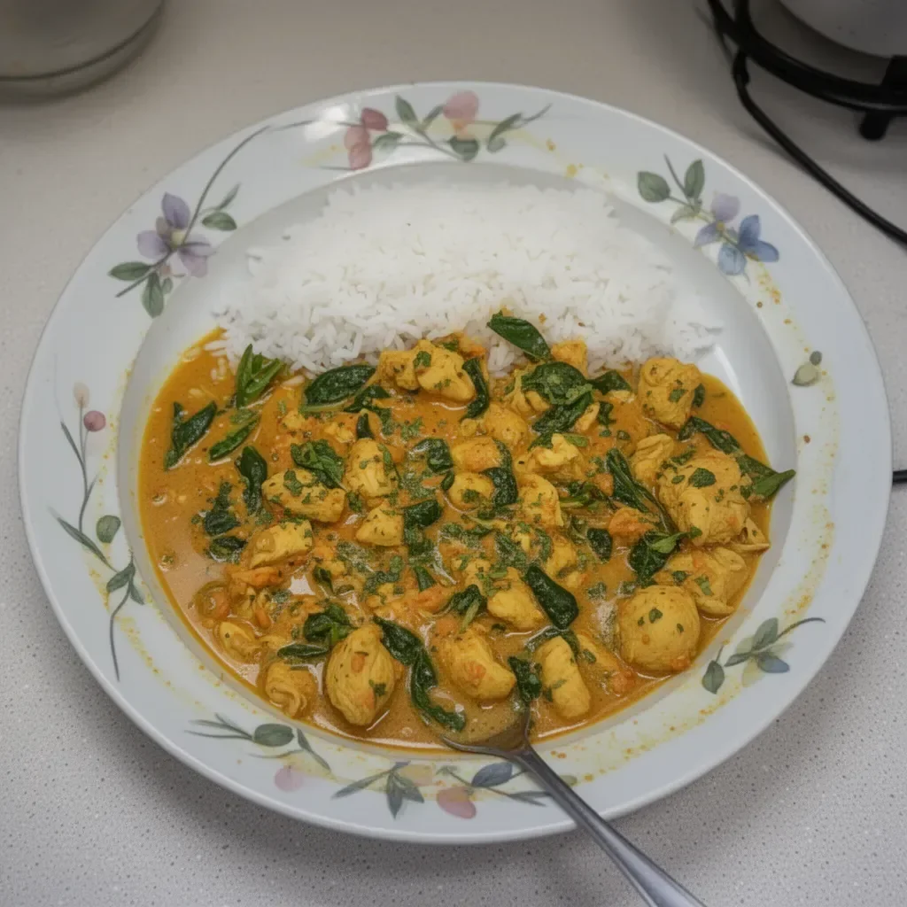 Curry de pollo tailandés con coco en 30 minutos