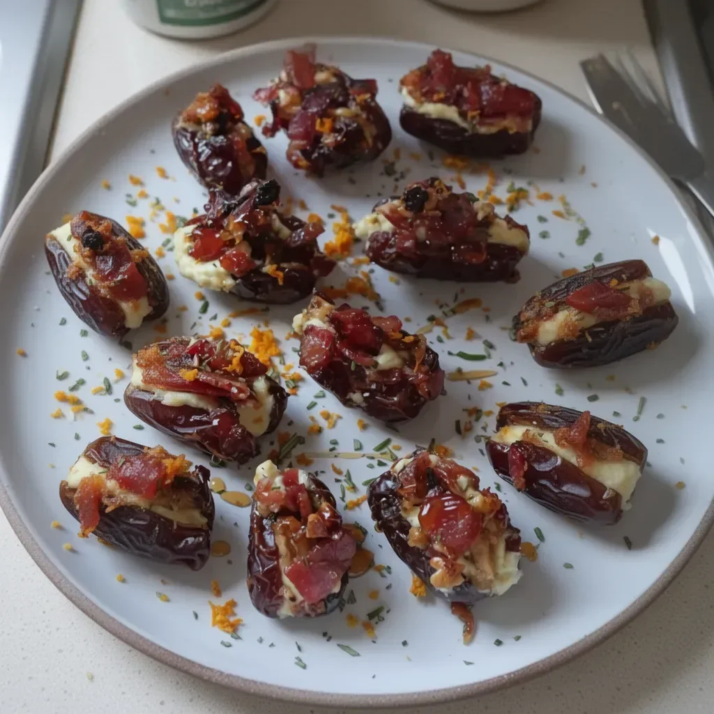 Dátiles rellenos de queso de cabra, un aperitivo gourmet lleno de sabor