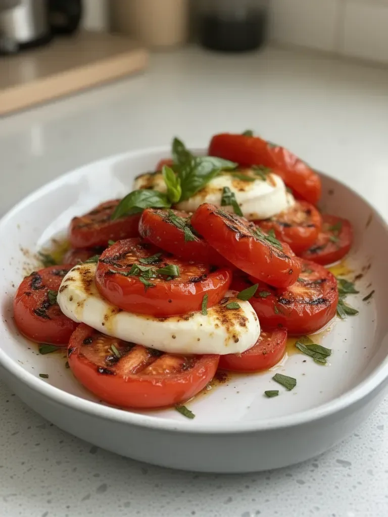 Ensalada Caprese de Tomate Asado Vibrante