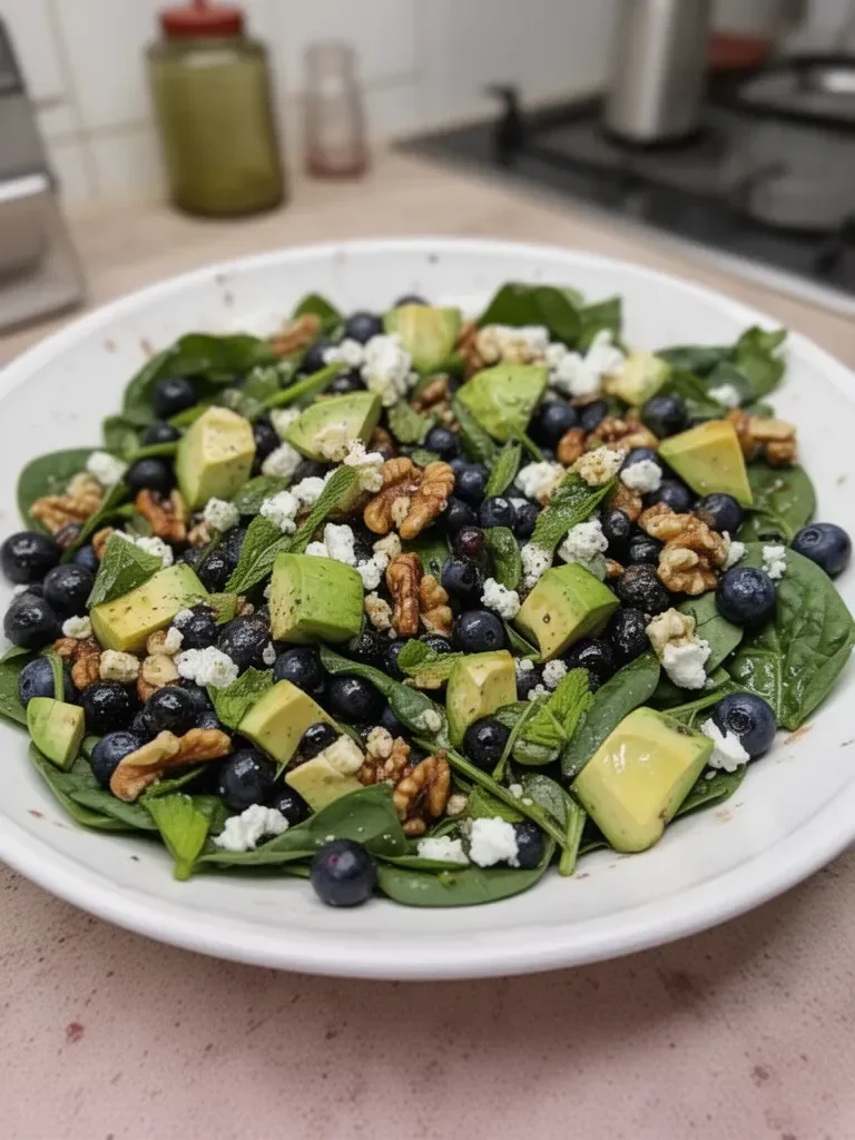Ensalada de Espinacas y Arándanos en 20 Minutos