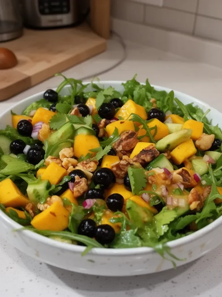 Ensalada de Mango y Pepino con Arándano y Aguacate