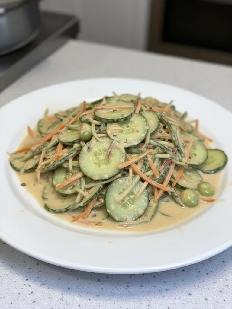 Ensalada de pepino asiática cremosa