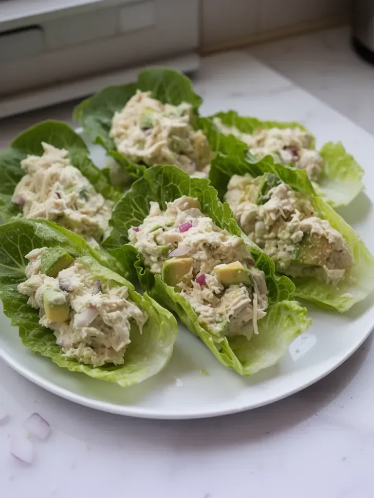 Envolturas de Lechuga con Ensalada de Pollo y Aguacate