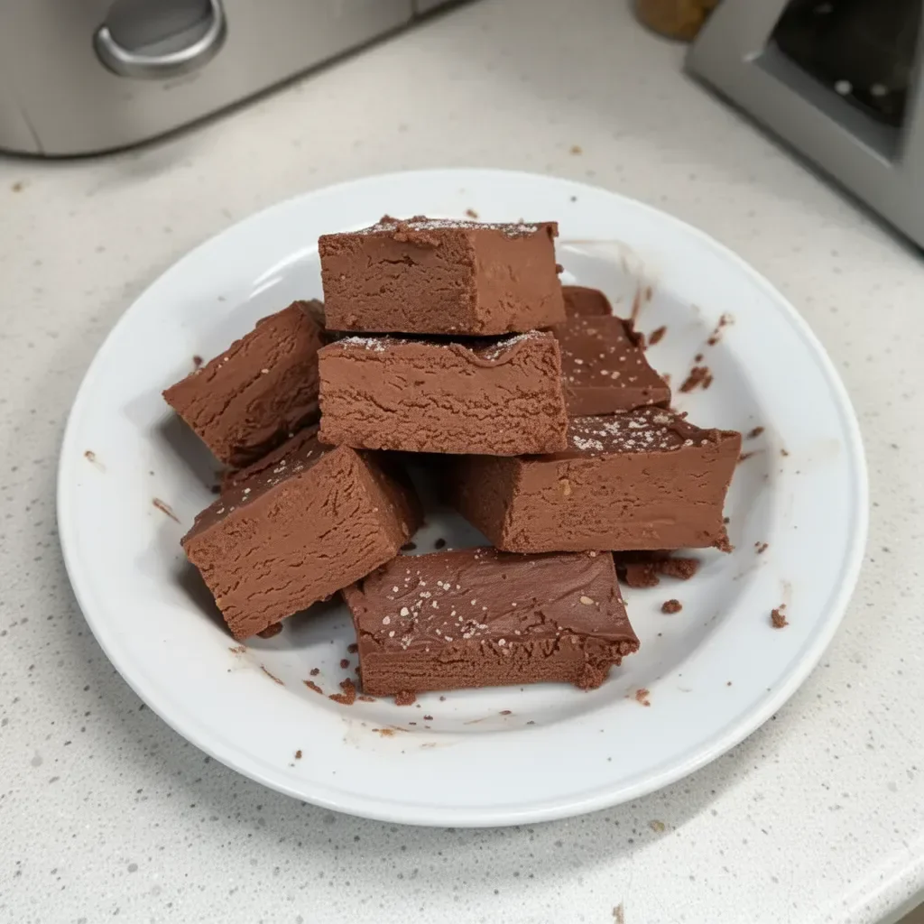 Fudge saludable de 2 ingredientes listo para disfrutar
