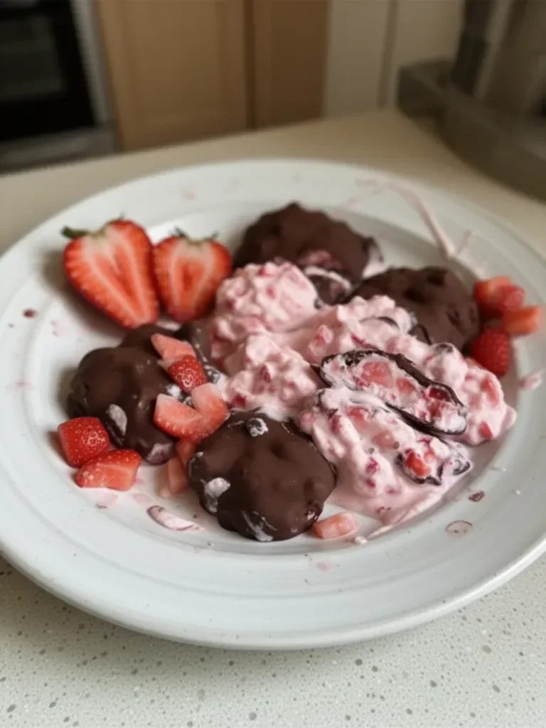 Grumos de Yogur de Fresa con Chocolate (¡Receta Viral!)