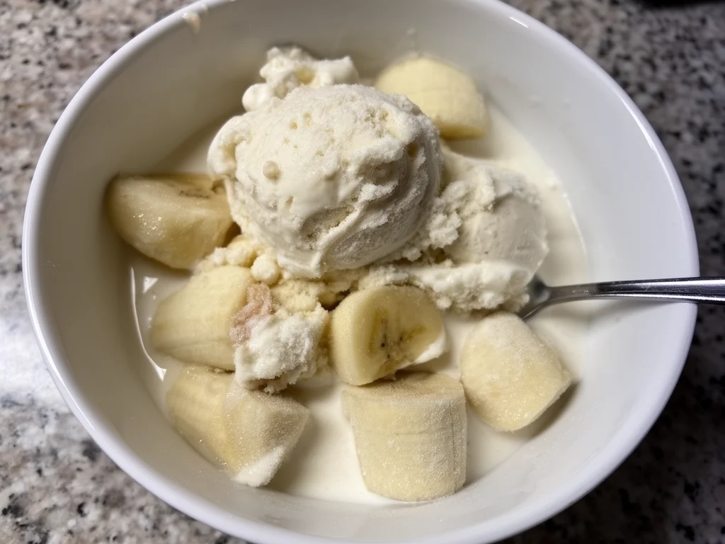 Taza de helado de vainilla en frío con decoración
