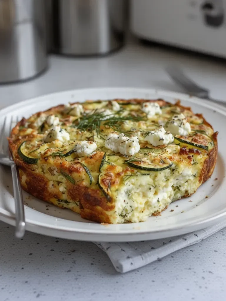 Horno Salado de Requesón Alto en Proteínas (Calabacín y Feta)
