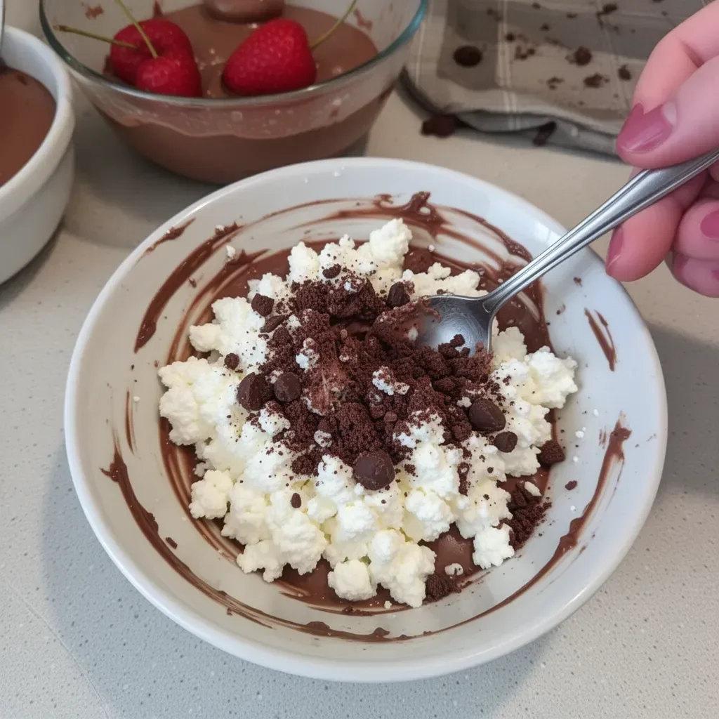 Mousse de Chocolate con Requesón, un postre cremoso y delicioso