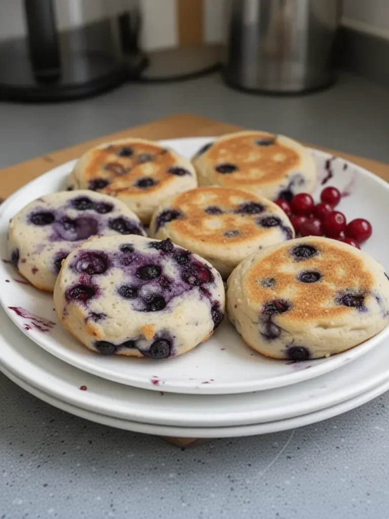 Panecillos altos en proteína con arándanos