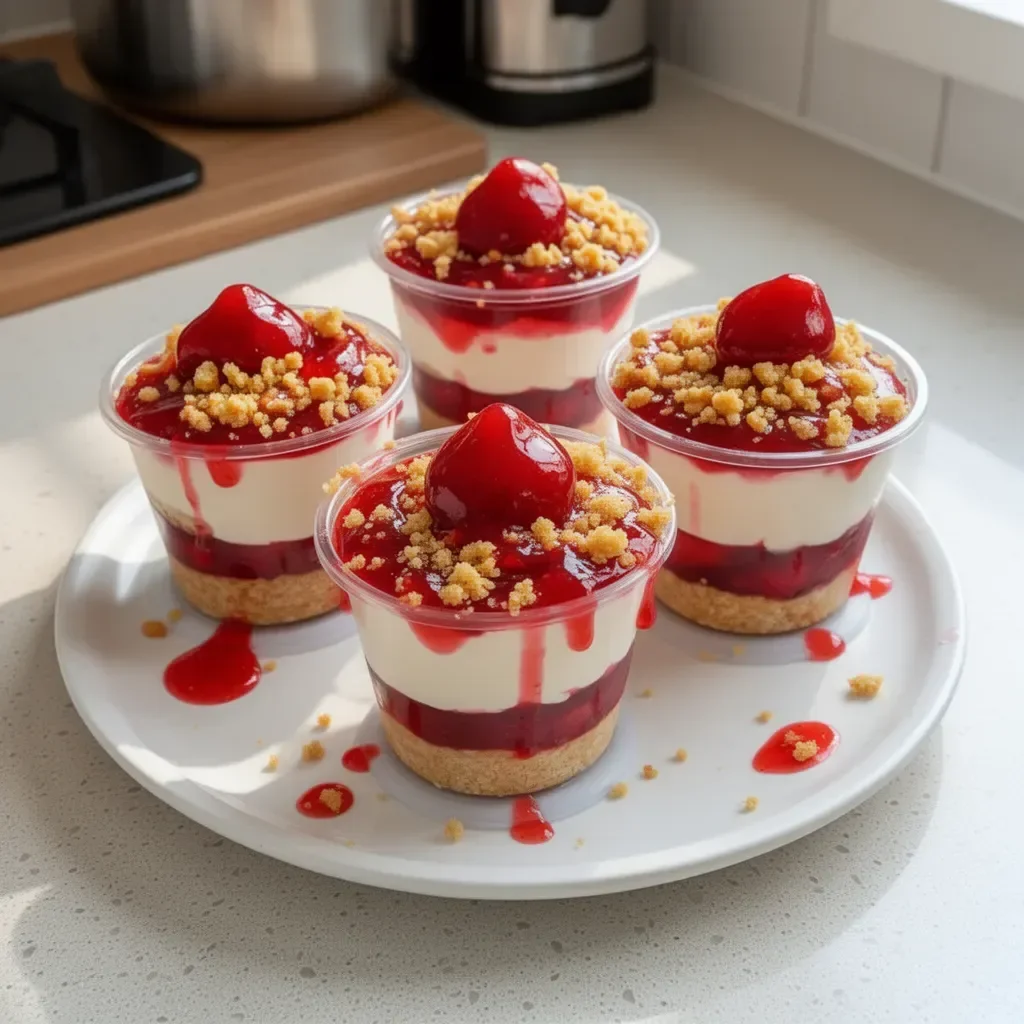 Deliciosos queso parfaits sin hornear con ingredientes frescos y sabrosos.