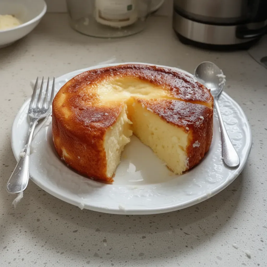 Pastel cremoso de yogur hecho con 3 ingredientes simples y frescos.